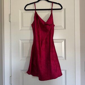 Women's Red Satin Slip Dress